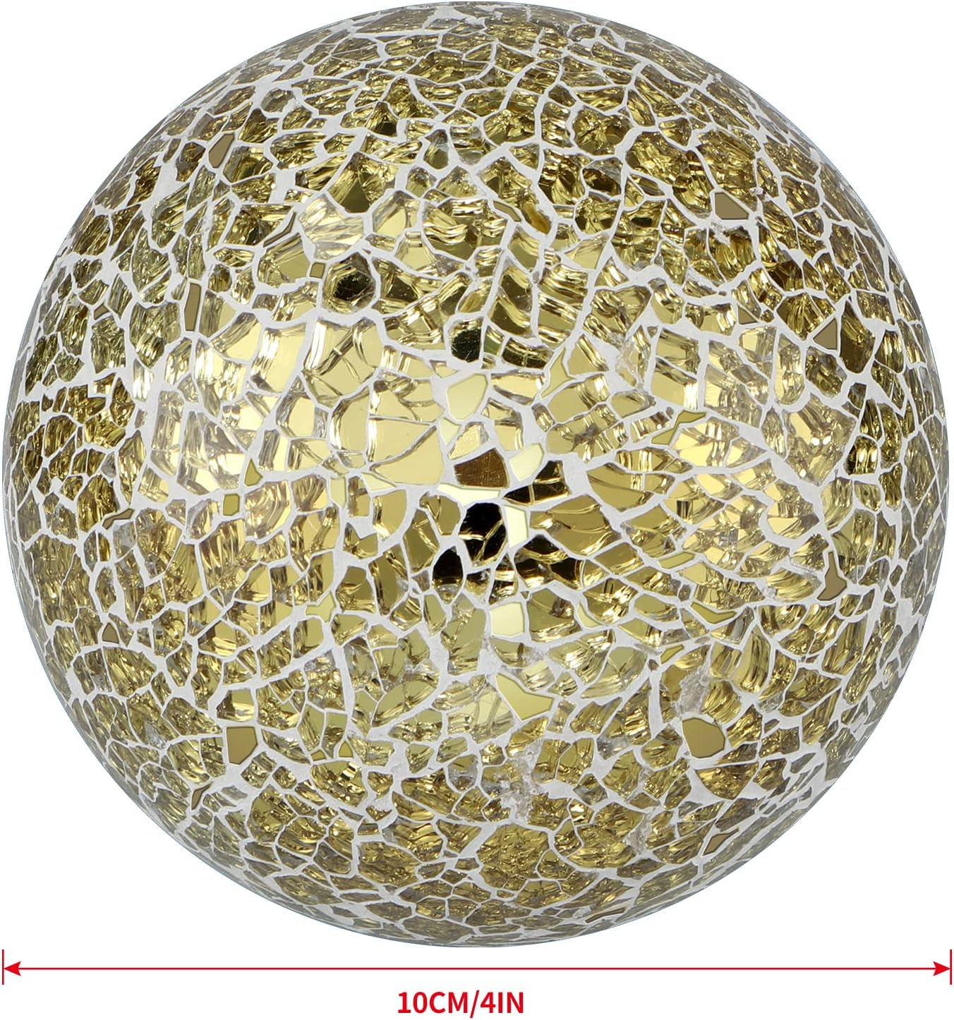 4" Decorative Orbs, Mosaic Sphere Balls, Centerpiece Balls for Bowls, Vases, Dining Table Decor, Pack of 3 (Mixed Color-Blue)